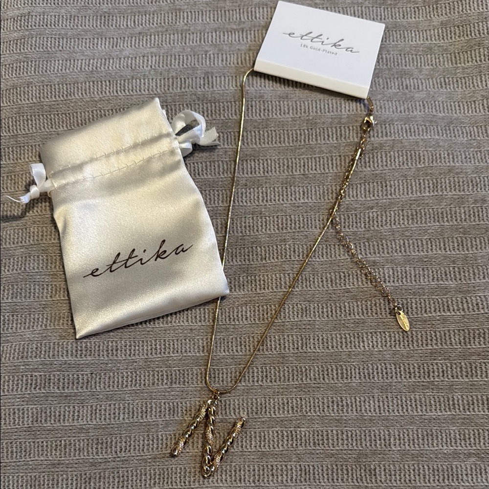 Ettika Gold Necklace N Initial